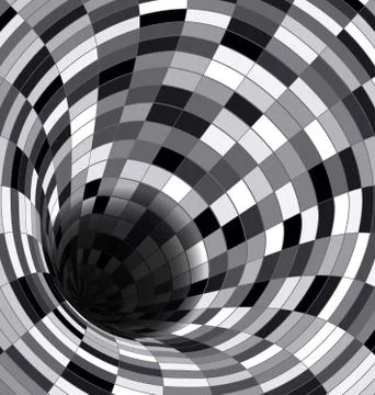 White black vector illustration abstract dark open hole Stock Illustration