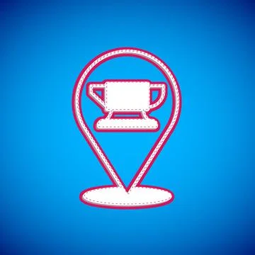 White Blacksmith anvil tool icon isolated on blue background. Metal forging Stock Illustration