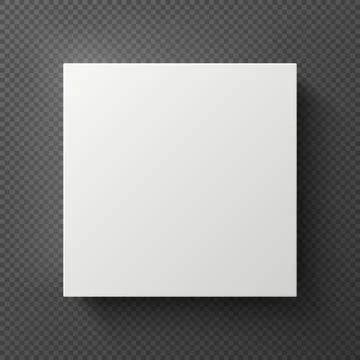 White blank 3d square box with shadow. Sample cardboard container top view Stock Illustration