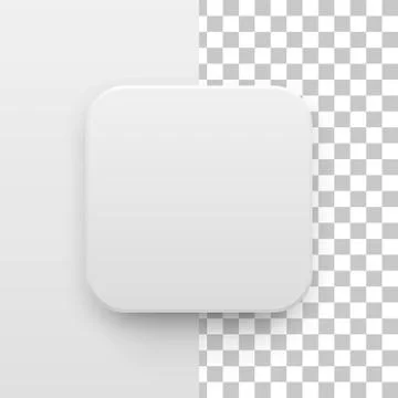 White Blank App Icon Button Template Stock Illustration