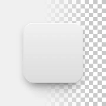 White Blank App Icon Button Template Stock Illustration