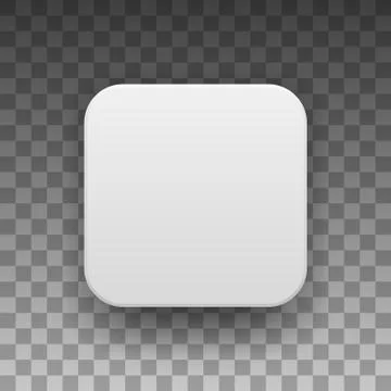 White Blank App Icon Button Template Stock Illustration