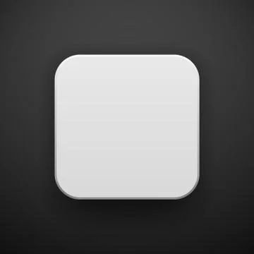 White Blank App Icon Button Template Stock Illustration