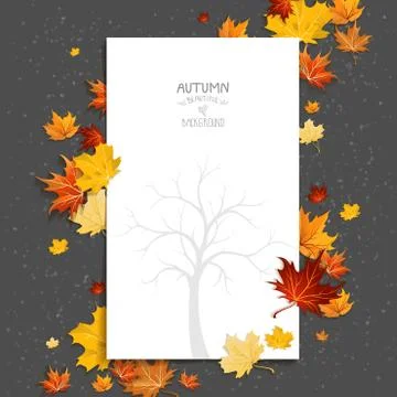 White blank on autumn background Stock Illustration