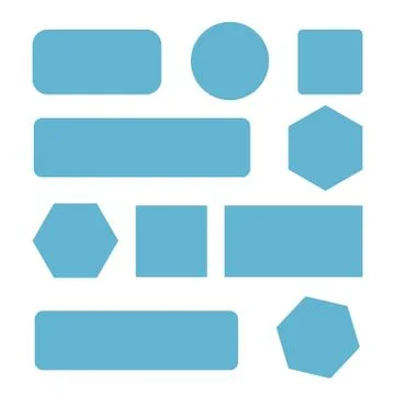 White blank button. Round square buttons. 3d vector buttons Illustrazione stock