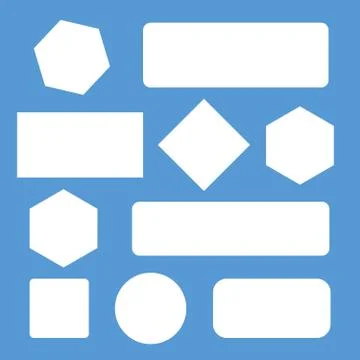 White blank button. Round square buttons. 3d vector buttons Stock Illustration