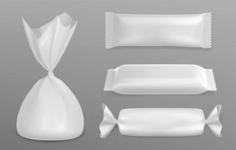 White blank candy wrapper mockup. Stock Illustration