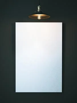White blank canvas on the dark. 3d rendering Illustrazione stock