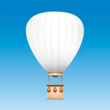White Blank Captive Balloon Stock Illustration