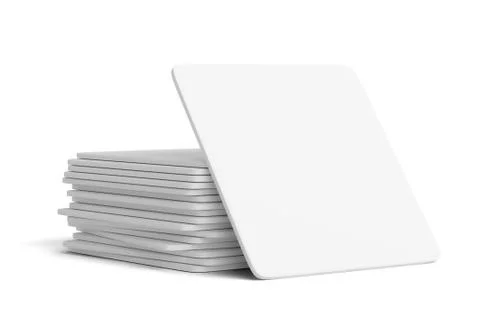 White blank card and stack of cards Stock Illustration