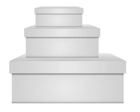 White blank cardboard boxes in various shapes and sizes Stock Illustration