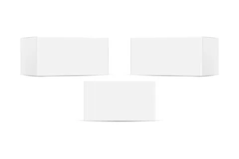 White blank cardboard package boxes mockup isolated on white background. Vect Stock Illustration