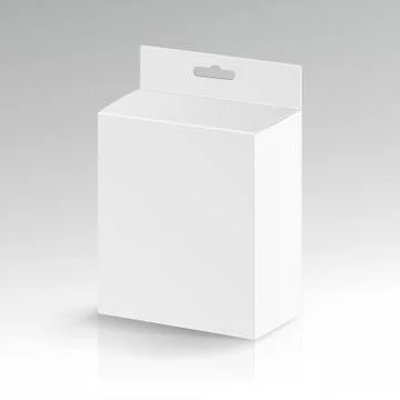 White Blank Cardboard Rectangle . Realistic White Package 스톡 일러스트