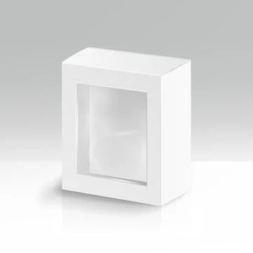 White Blank Cardboard Rectangle . Realistic 3D Isolated Illustration. Soft Stock Illustration