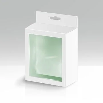 White Blank Cardboard Rectangle Vector. Empty Boxes Packaging For Products With Stock Illustration