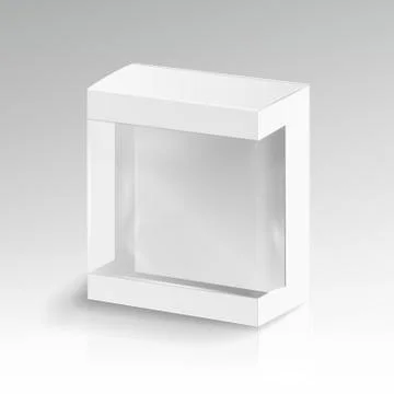 White Blank Cardboard Rectangle Vector. 3d Empty Package Cardboard Box Stock Illustration