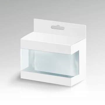 White Blank Cardboard Rectangle Vector. 3d Empty Package Cardboard Box Stock Illustration