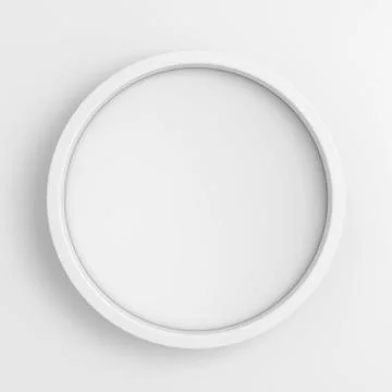 White Blank Circle Badge Button Mockup Template with Shadow. 3d Rendering Illustrazione stock