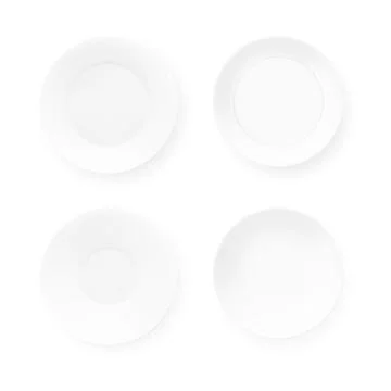 White Blank Clear Ceramic Plates Set Stock Illustration