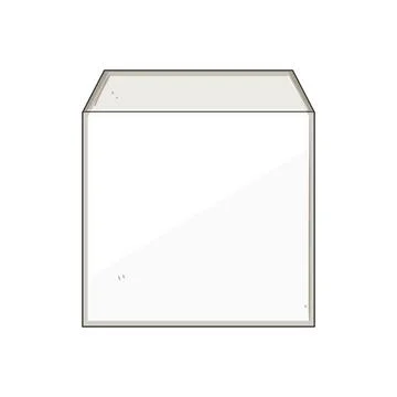 White blank cube box template on white background Stock Illustration