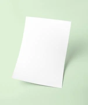 White blank document paper template with green background Stock Illustration