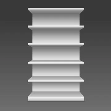 White Blank Empty Showcase Displays With Retail Shelves Stock Illustration