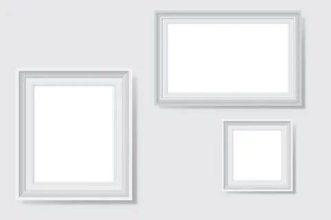 White Blank Frames Vector Illustration on  Wall Stock Illustration