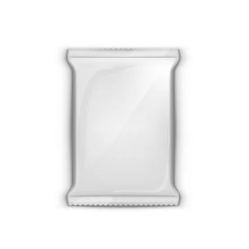 White Blank Glossy Foil Packaging Plastic Pack 스톡 일러스트