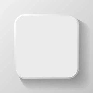 White Blank Icon Template for Web and Mobile Button with Shadow Vector Stock Illustration