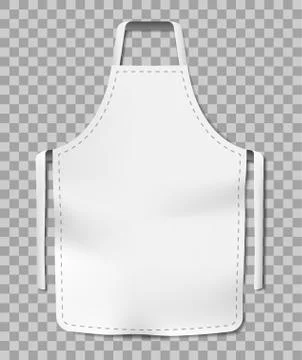 White blank kitchen chef apron isolated on transparent background. Cotton Stock Illustration