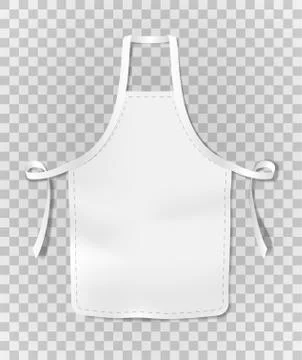White blank kitchen chef apron isolated on transparent background. Cotton Stock Illustration