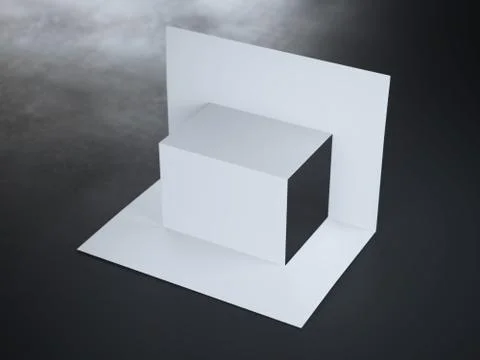 White blank leaflet on the dark floor Stock Illustration