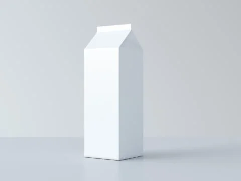 White blank milk package. 3d rendering 库存插图