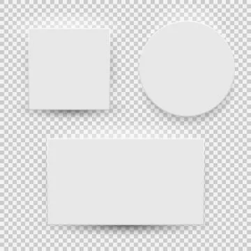 White blank model template top view with shadow isolated on transparent Stock Illustration