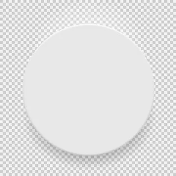 White blank model template top view with shadow isolated on transparent Stock Illustration