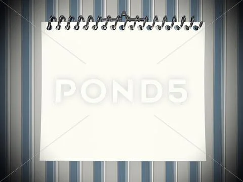 White blank notepad over striped wallpaper Stock Illustration