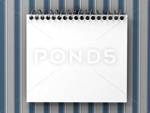 White blank notepad over striped wallpaper Stock Illustration