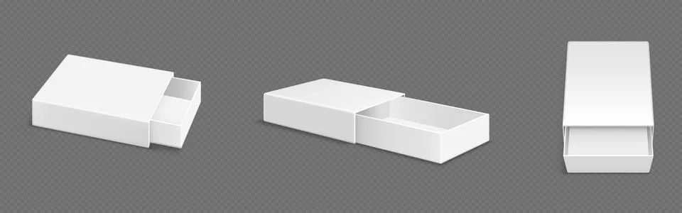 White blank open slide box mockup. Illustrazione stock