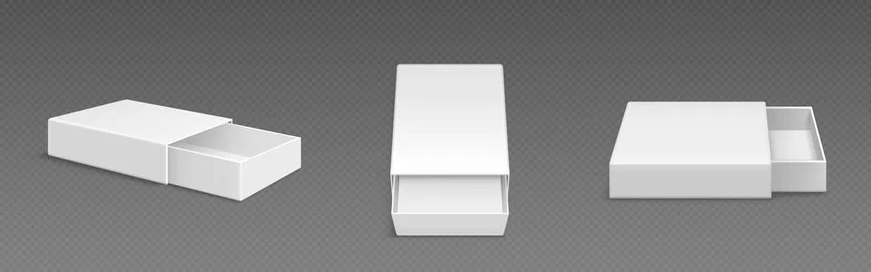 White blank open slide box mockup. 库存插图