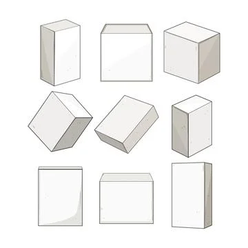 White blank packaging boxes template and mockup Stock Illustration