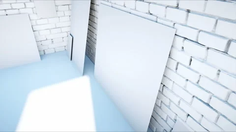 White blank paper  on brick room. Stock-Footage 68753068