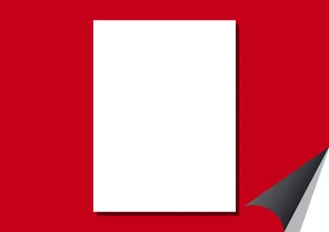 White blank paper on a red Stockillustratie