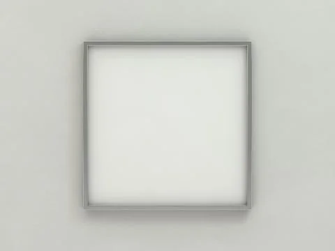 White blank photo frame mockup over background. 3D Stock Illustration