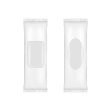 White blank plastic pouch pocket bags. Vector illustration. Stock Illustration