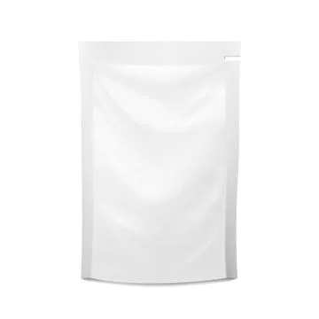 White Blank Plastic Spouted Pouch. Vector Doypack Food Bag Packaging. Template Stock Illustration