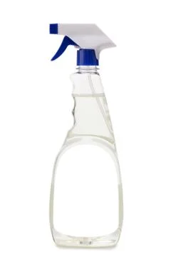 White blank plastic spray detergent bottle Фото