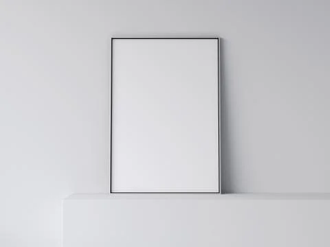 White blank poster. 3d rendering Stock Illustration