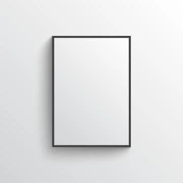 White blank poster with frame mock-up on grey wall Stock-Illustration