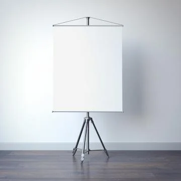 White blank presentation roller screen. 3d rendering 库存插图