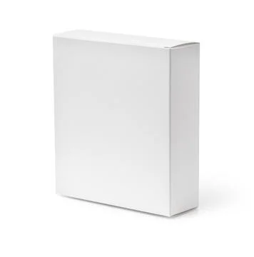 White blank product packaging box template isolated Stock Photos
